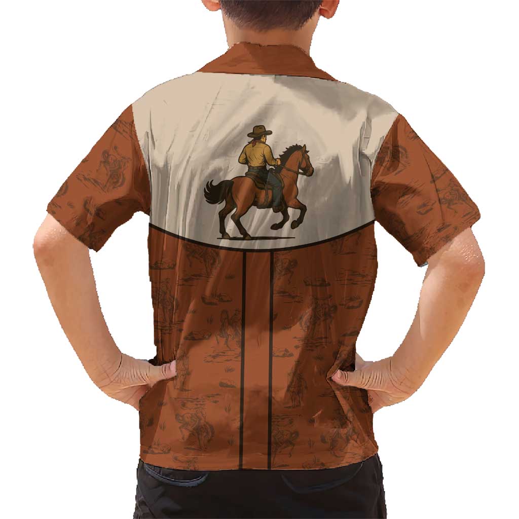 Cowboy Kid Hawaiian Shirt Horse Riding Retro Western Yoke