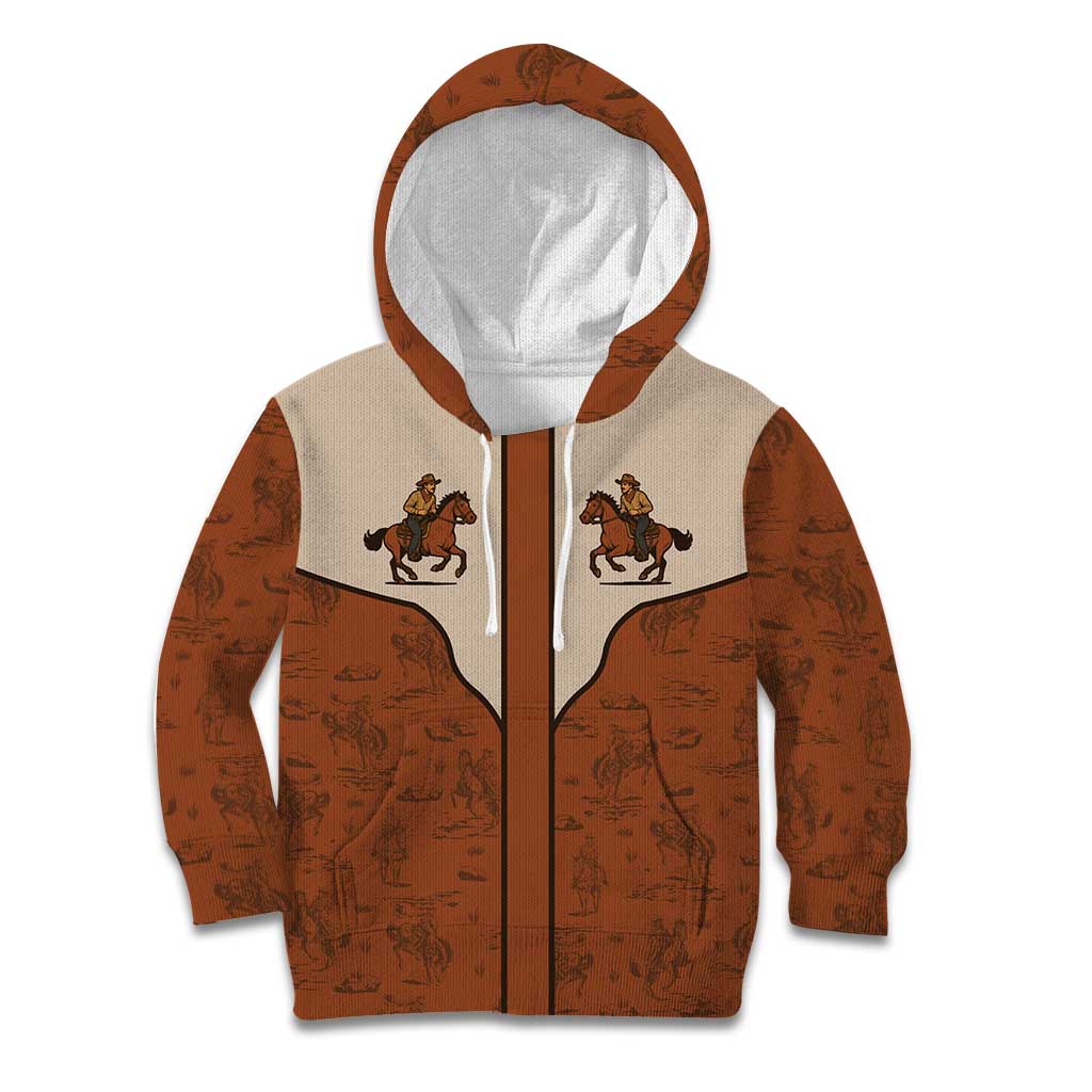 Cowboy Kid Hoodie Horse Riding Retro Western Yoke