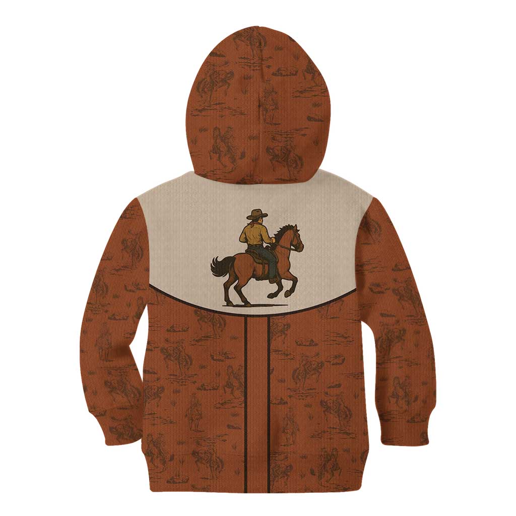 Cowboy Kid Hoodie Horse Riding Retro Western Yoke