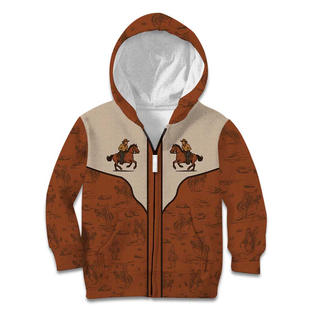 Cowboy Kid Hoodie Horse Riding Retro Western Yoke