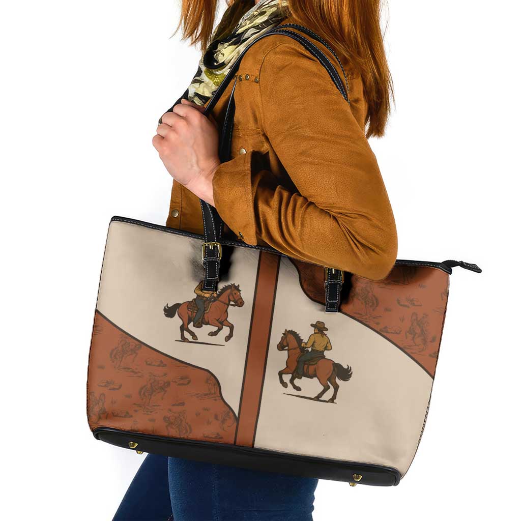 Cowboy Leather Tote Bag Horse Riding Retro Western Yoke