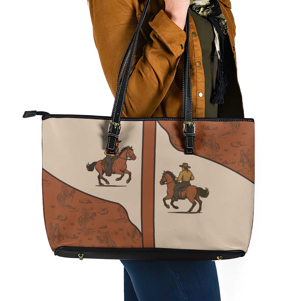 Cowboy Leather Tote Bag Horse Riding Retro Western Yoke