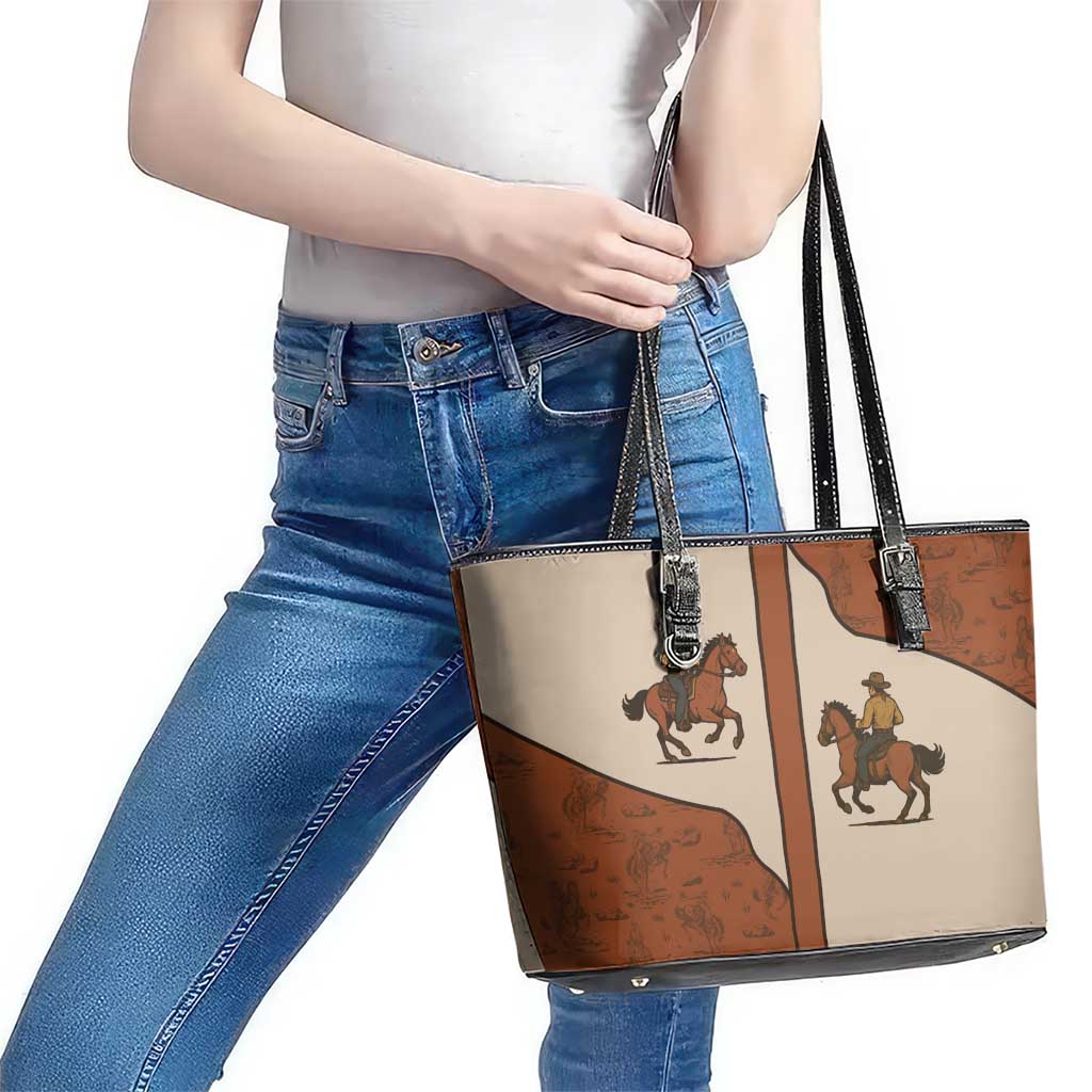 Cowboy Leather Tote Bag Horse Riding Retro Western Yoke