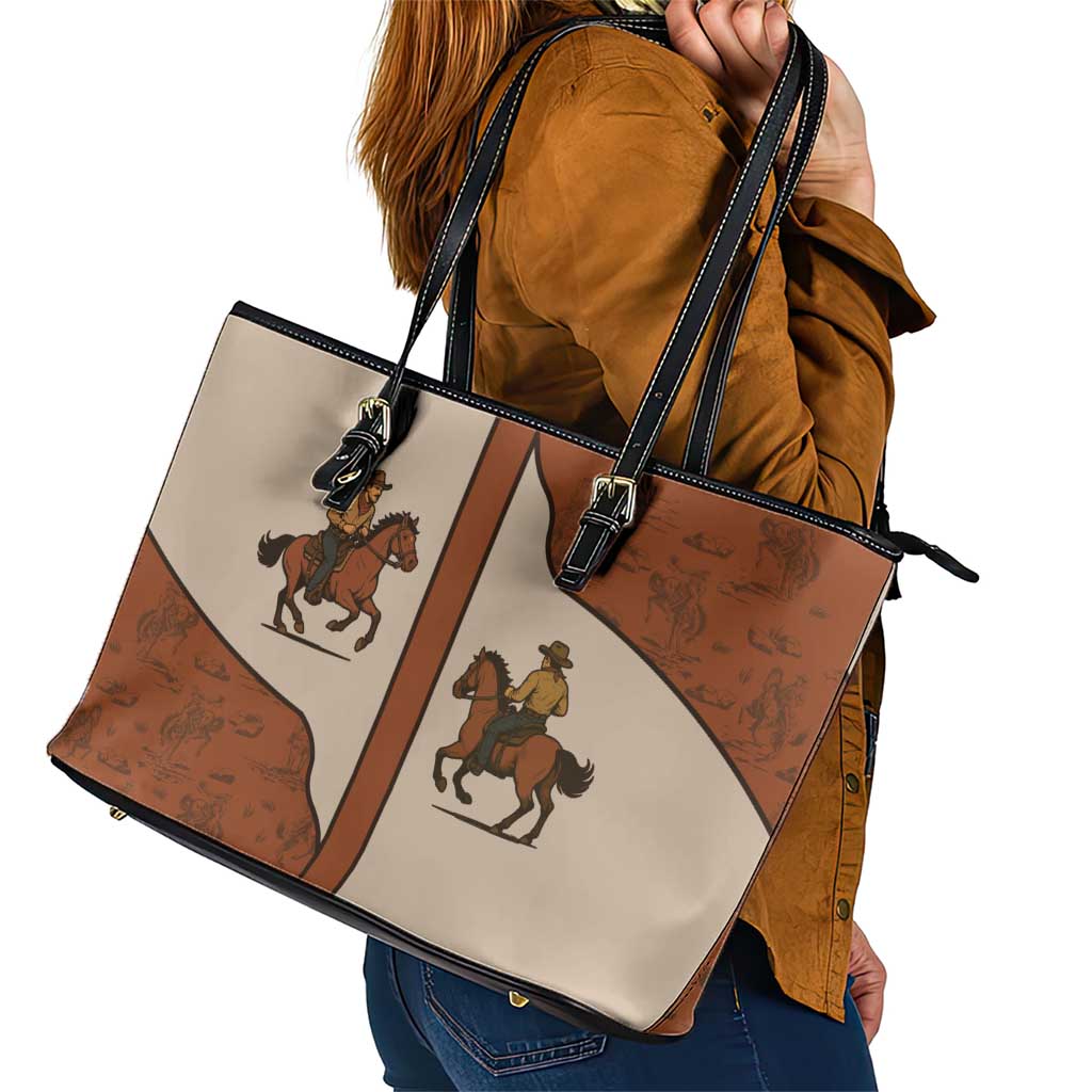 Cowboy Leather Tote Bag Horse Riding Retro Western Yoke