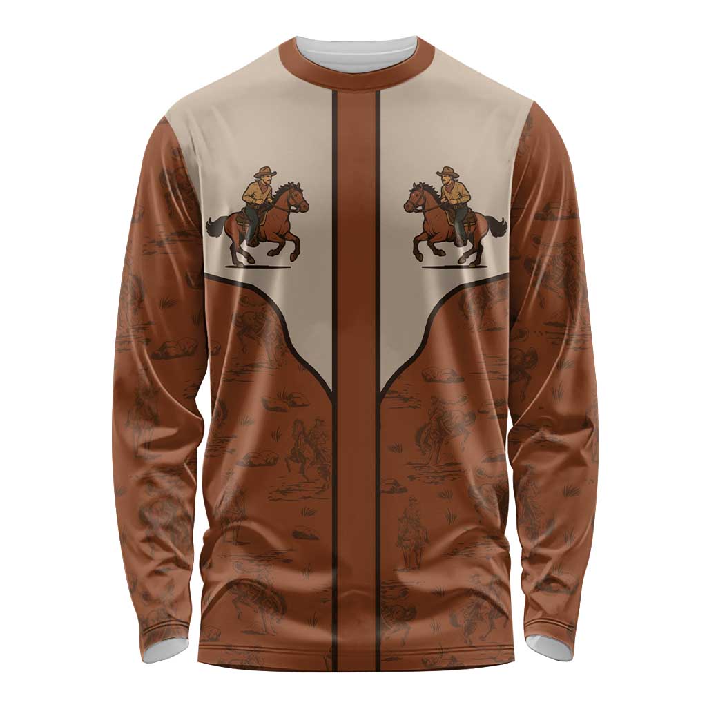 Cowboy Long Sleeve Shirt Horse Riding Retro Western Yoke