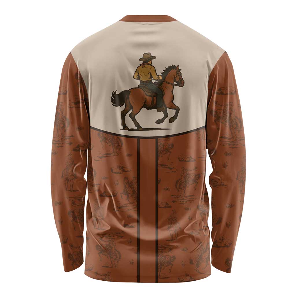 Cowboy Long Sleeve Shirt Horse Riding Retro Western Yoke