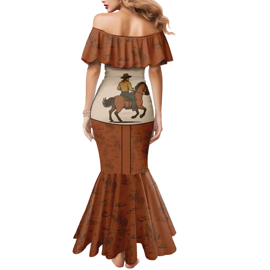 Cowboy Mermaid Dress Horse Riding Retro Western Yoke