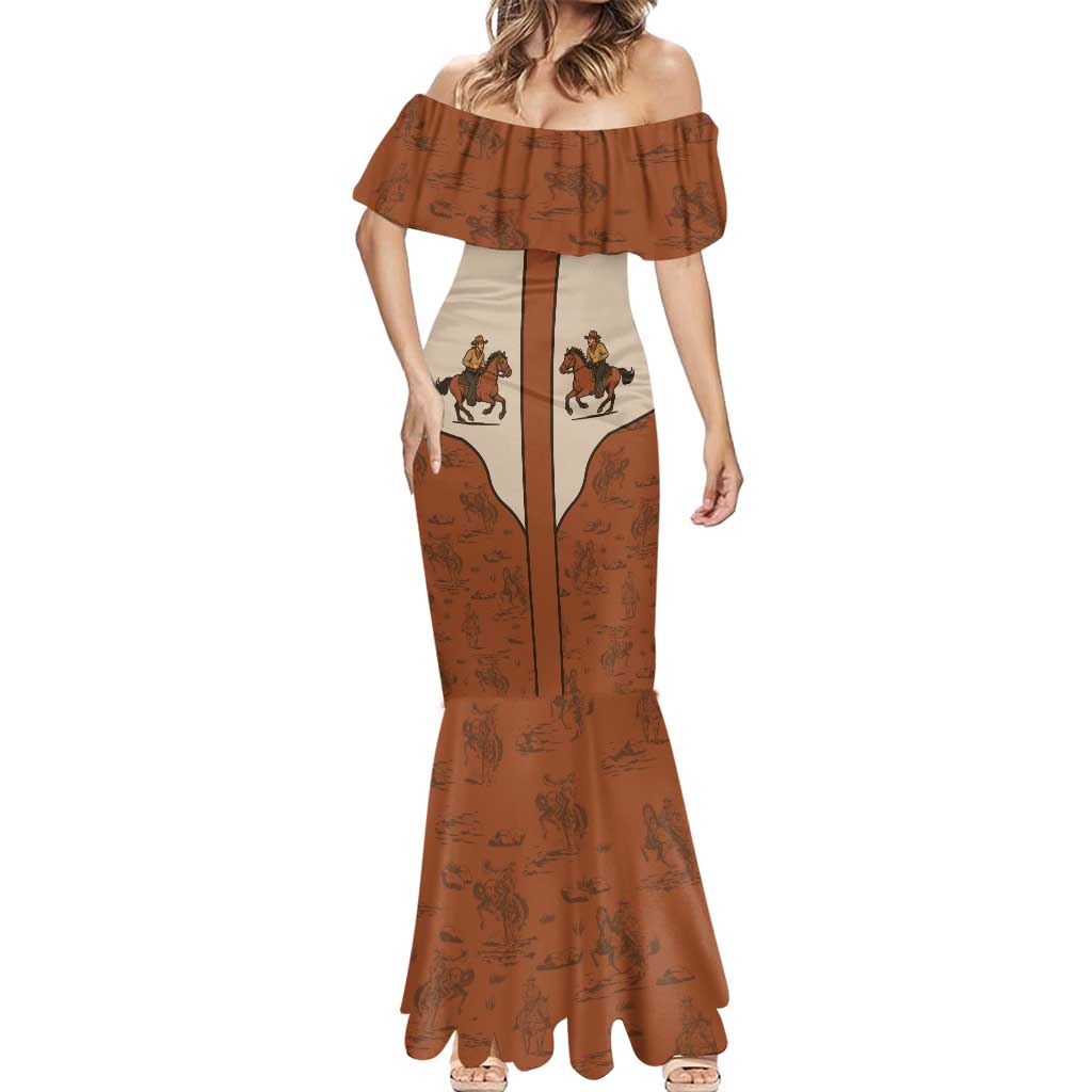 Cowboy Mermaid Dress Horse Riding Retro Western Yoke