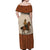Cowboy Off Shoulder Maxi Dress Horse Riding Retro Western Yoke
