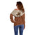 Cowboy Off Shoulder Sweater Horse Riding Retro Western Yoke