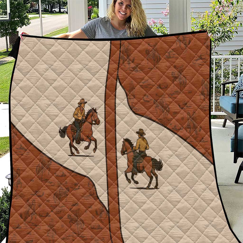 Cowboy Quilt Horse Riding Retro Western Yoke