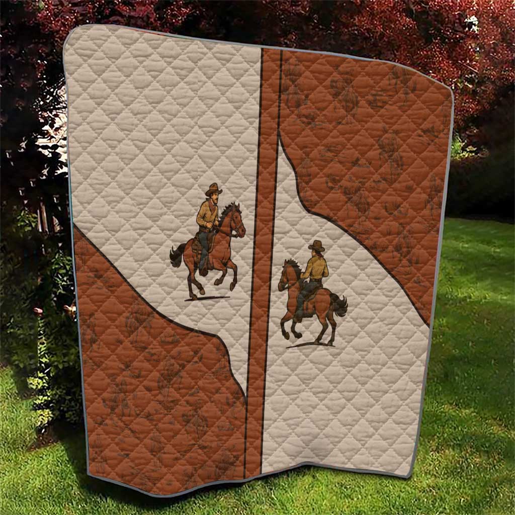 Cowboy Quilt Horse Riding Retro Western Yoke