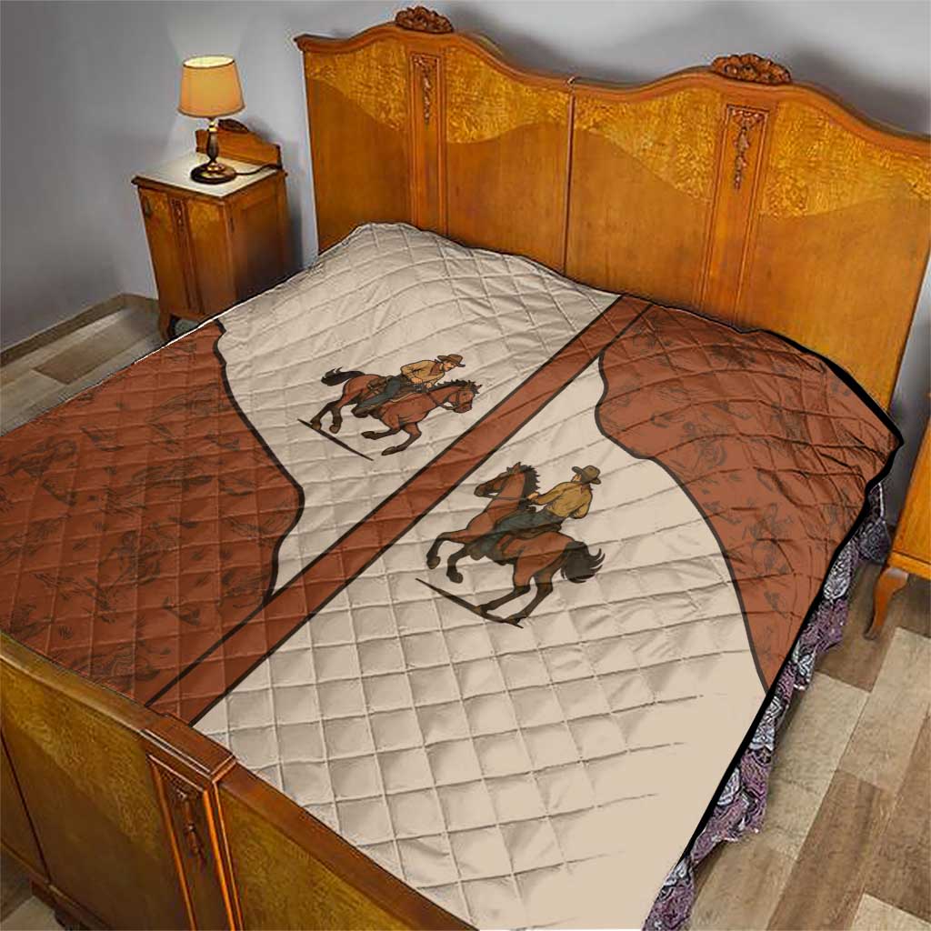 Cowboy Quilt Horse Riding Retro Western Yoke