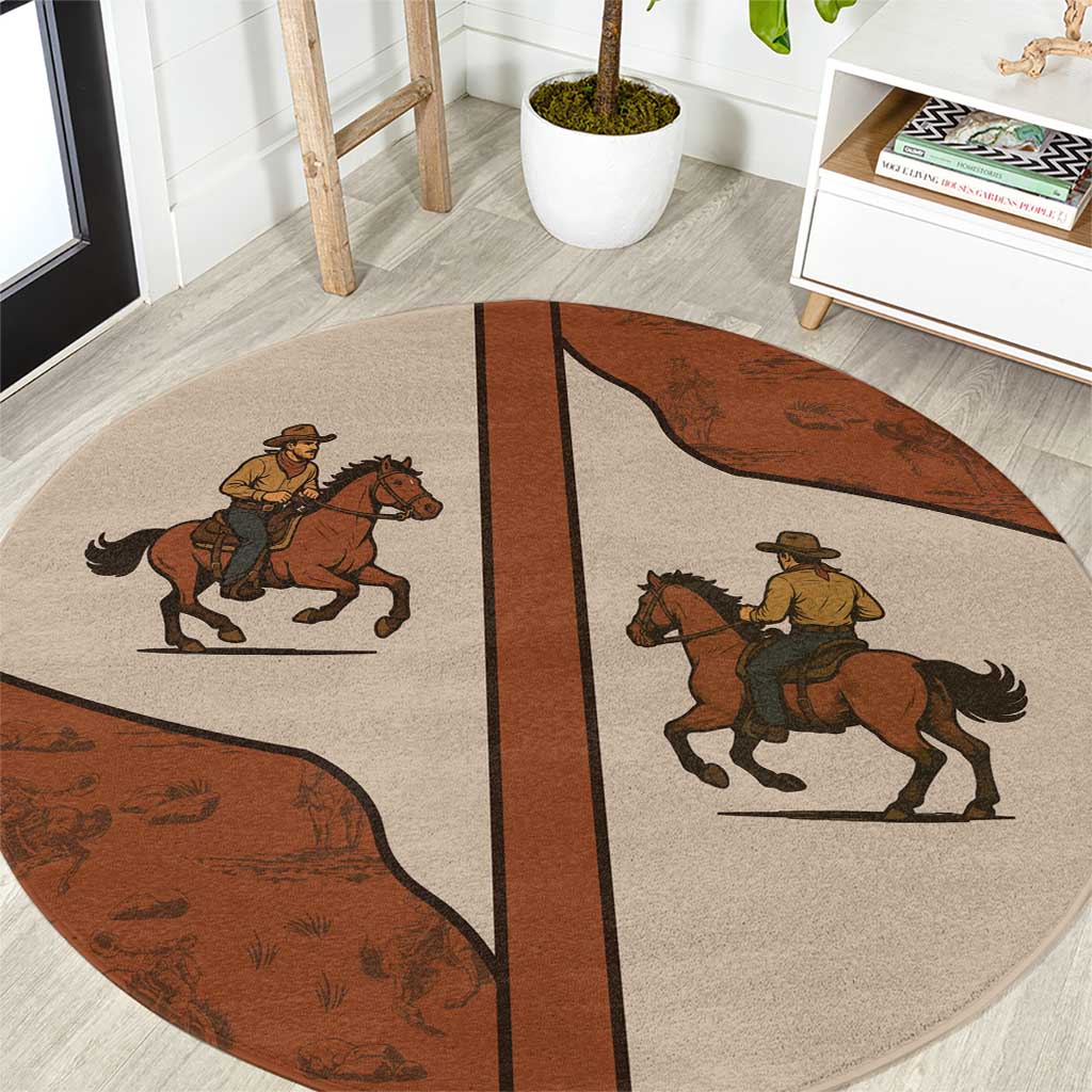 Cowboy Round Carpet Horse Riding Retro Western Yoke