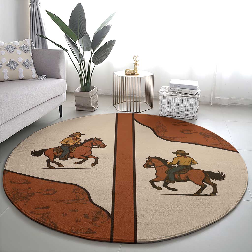 Cowboy Round Carpet Horse Riding Retro Western Yoke