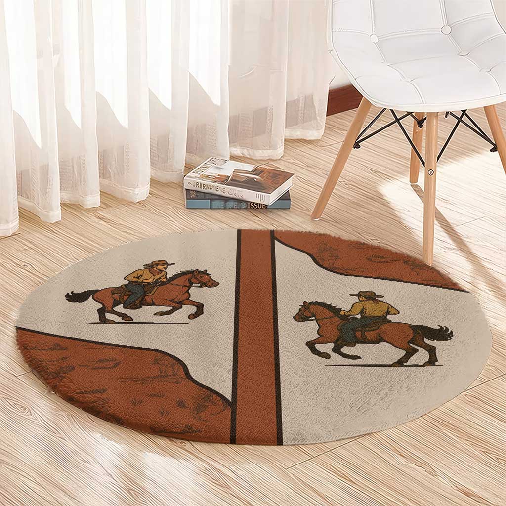 Cowboy Round Carpet Horse Riding Retro Western Yoke