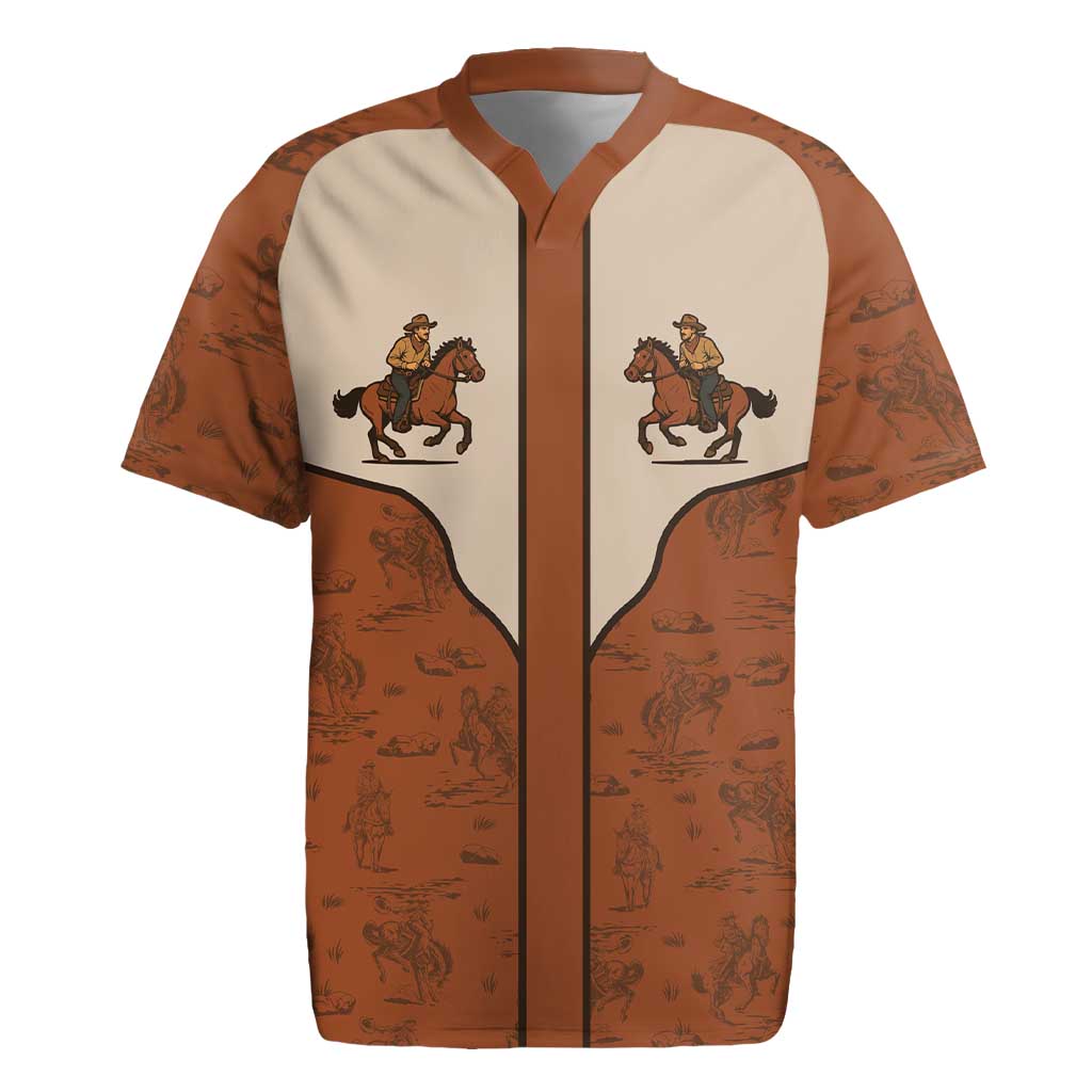 Cowboy Rugby Jersey Horse Riding Retro Western Yoke