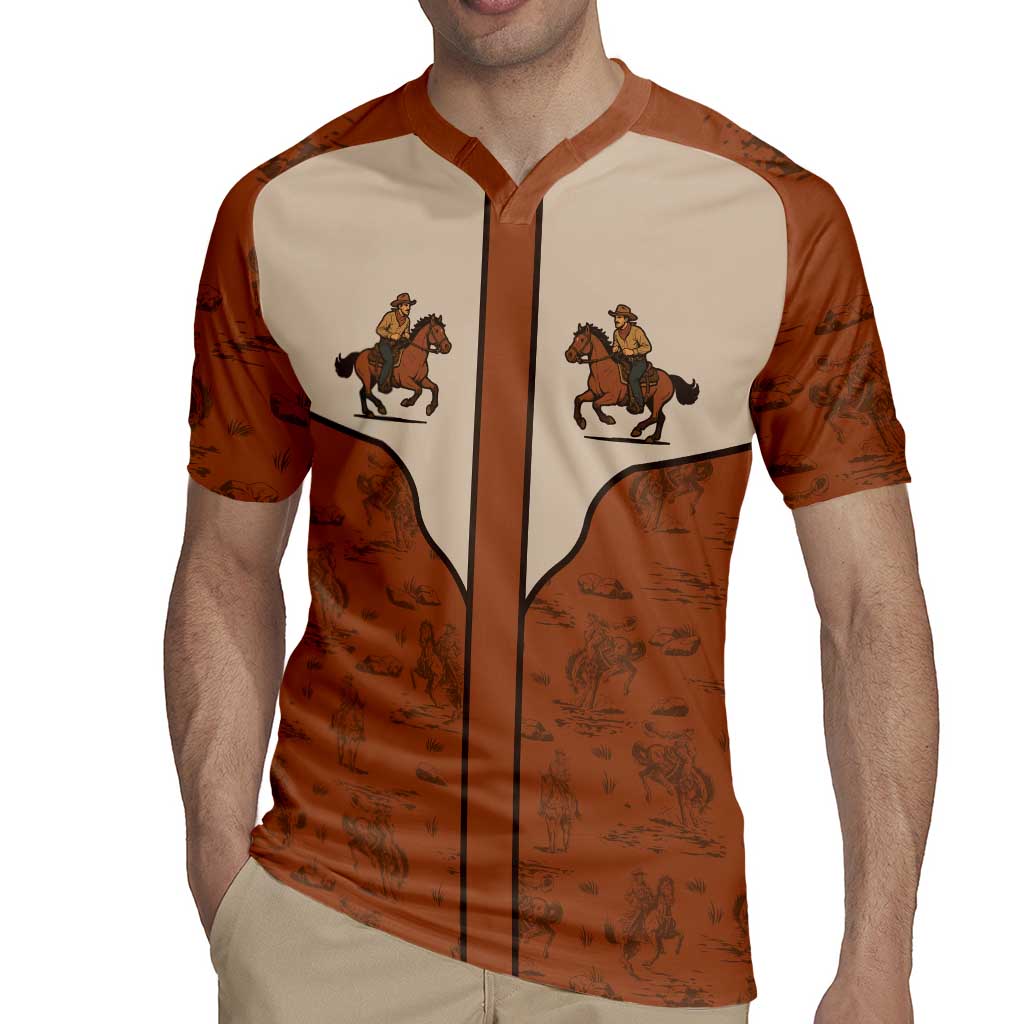 Cowboy Rugby Jersey Horse Riding Retro Western Yoke