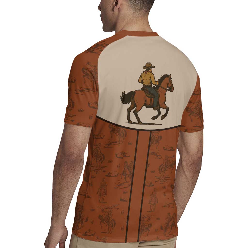 Cowboy Rugby Jersey Horse Riding Retro Western Yoke