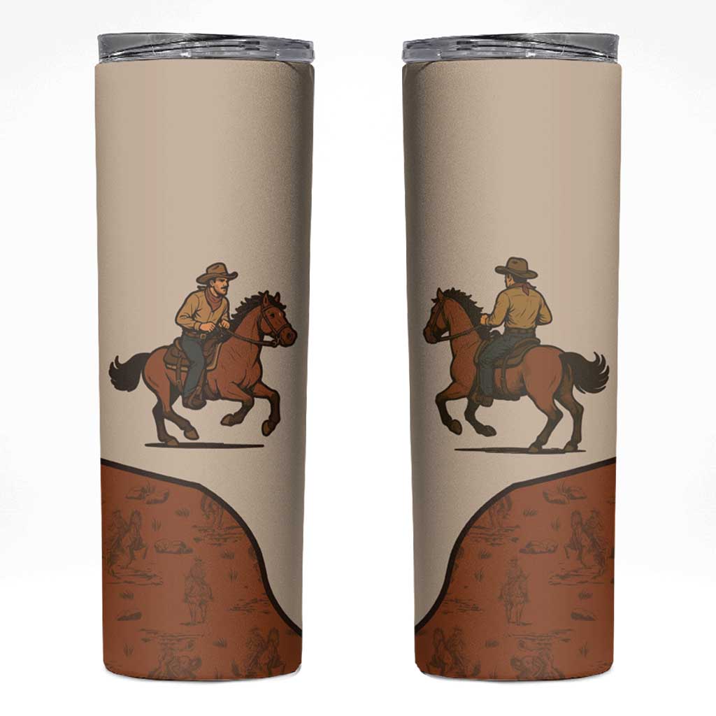 Cowboy Skinny Tumbler Horse Riding Retro Western Yoke