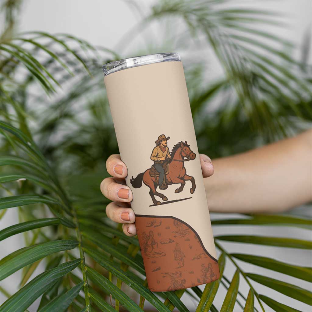 Cowboy Skinny Tumbler Horse Riding Retro Western Yoke