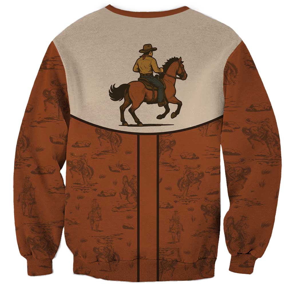 Cowboy Sweatshirt Horse Riding Retro Western Yoke