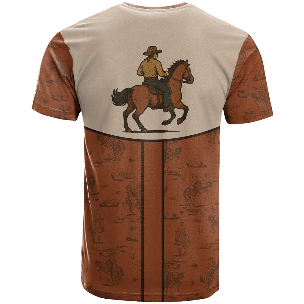 Cowboy T Shirt Horse Riding Retro Western Yoke