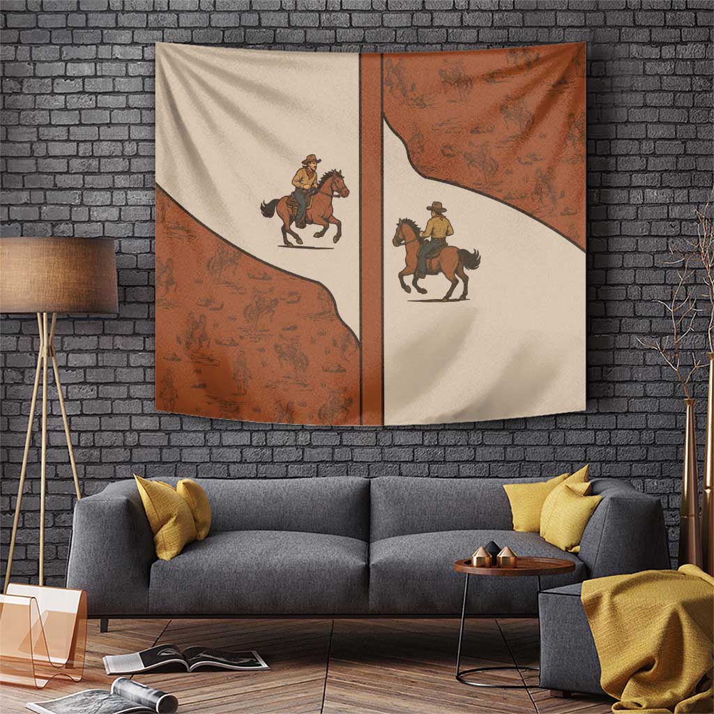 Cowboy Tapestry Horse Riding Retro Western Yoke