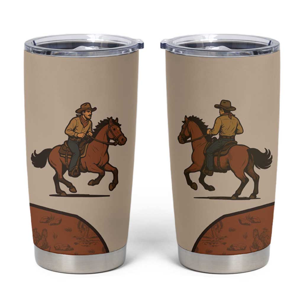 Cowboy Tumbler Cup Horse Riding Retro Western Yoke