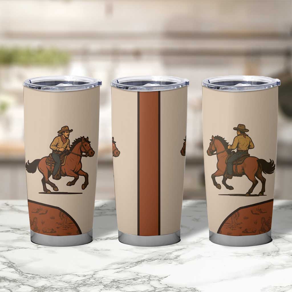 Cowboy Tumbler Cup Horse Riding Retro Western Yoke