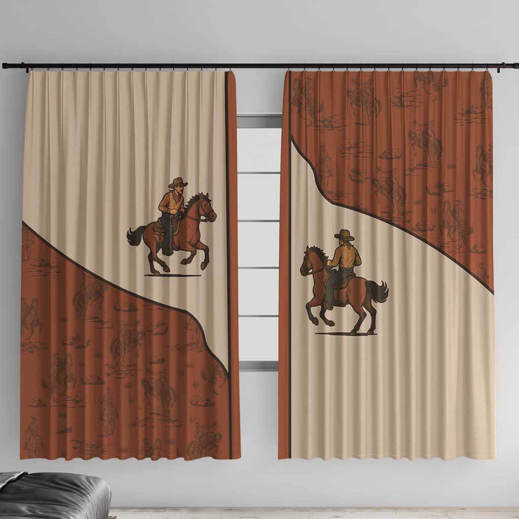 Cowboy Window Curtain Horse Riding Retro Western Yoke