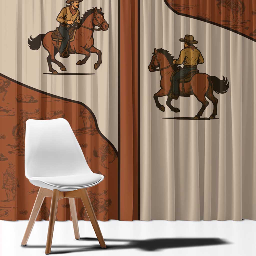 Cowboy Window Curtain Horse Riding Retro Western Yoke