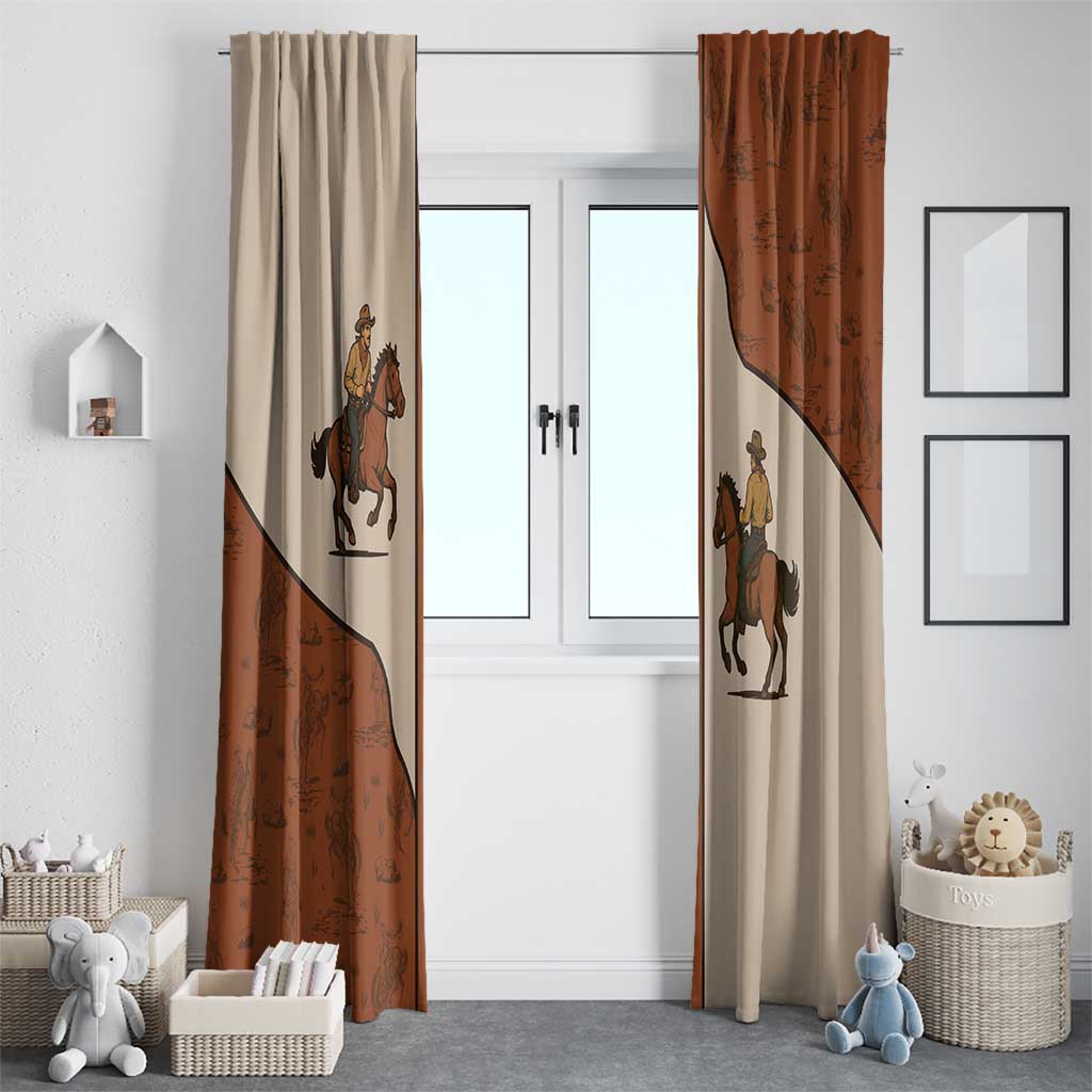Cowboy Window Curtain Horse Riding Retro Western Yoke