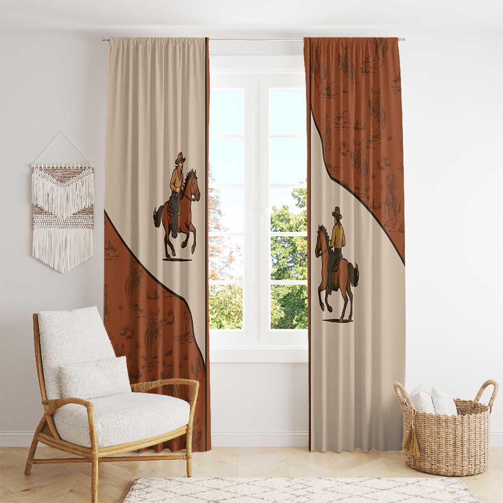 Cowboy Window Curtain Horse Riding Retro Western Yoke