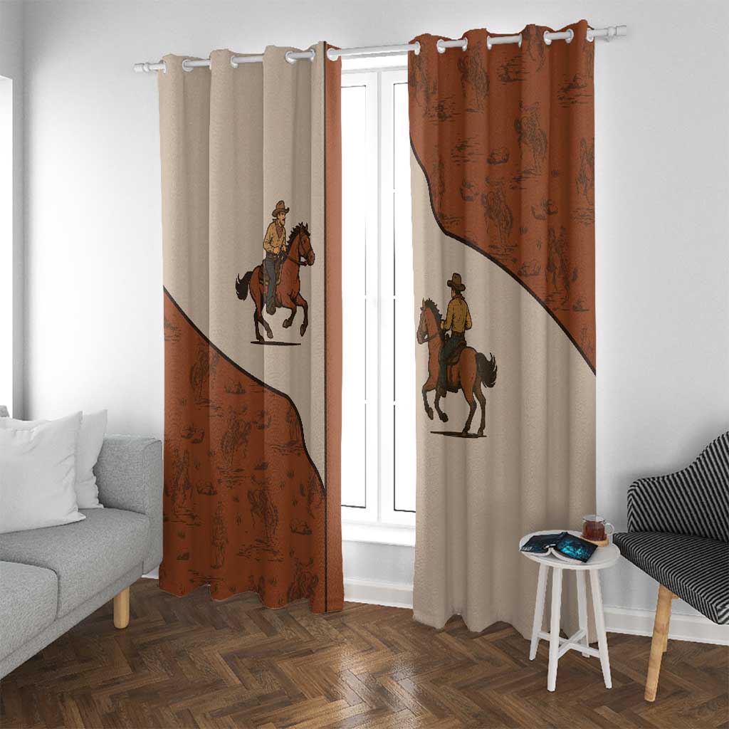 Cowboy Window Curtain Horse Riding Retro Western Yoke