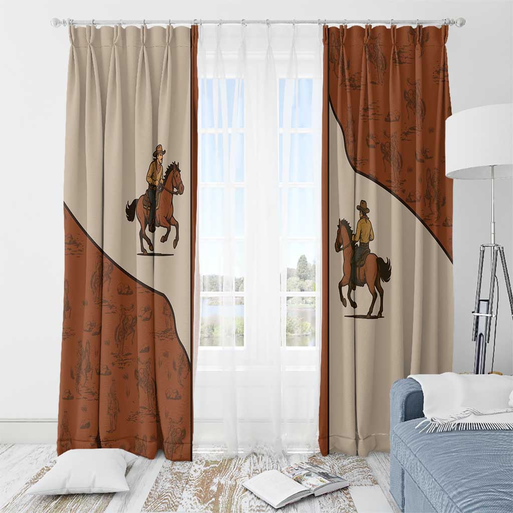 Cowboy Window Curtain Horse Riding Retro Western Yoke