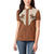 Cowboy Women Polo Shirt Horse Riding Retro Western Yoke