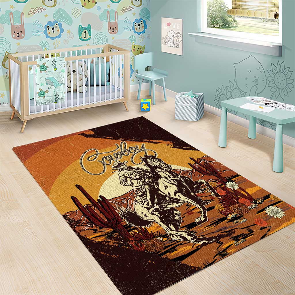 Cowboy Area Rug Ride Em Cowboy