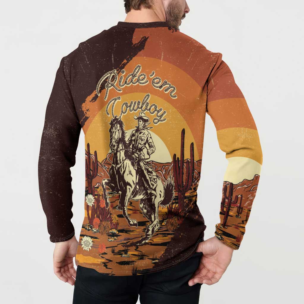 Cowboy Button Sweatshirt Ride Em Cowboy