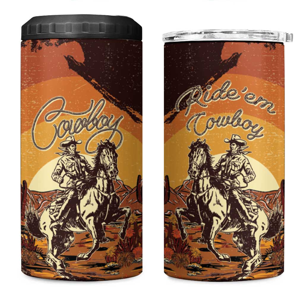 Cowboy 4 in 1 Can Cooler Tumbler Ride Em Cowboy
