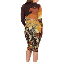 Cowboy Family Matching Long Sleeve Bodycon Dress and Hawaiian Shirt Ride Em Cowboy