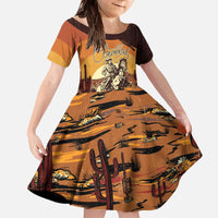 Cowboy Family Matching Off The Shoulder Long Sleeve Dress and Hawaiian Shirt Ride Em Cowboy