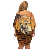 Cowboy Family Matching Off Shoulder Short Dress and Hawaiian Shirt Ride Em Cowboy