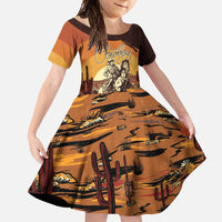 Cowboy Family Matching Short Sleeve Bodycon Dress and Hawaiian Shirt Ride Em Cowboy