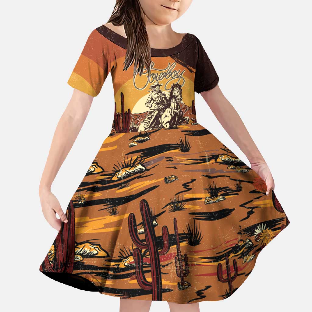 Cowboy Family Matching Summer Maxi Dress and Hawaiian Shirt Ride Em Cowboy