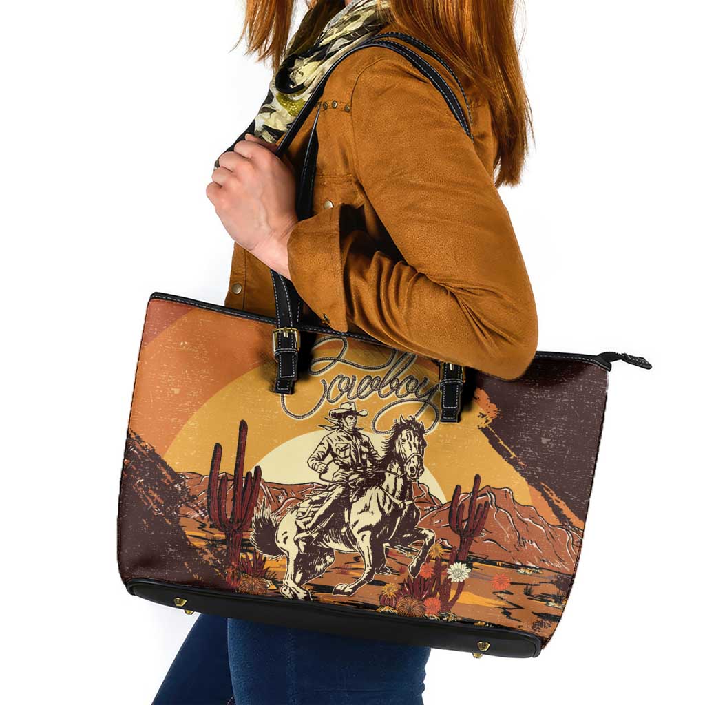 Cowboy Leather Tote Bag Ride Em Cowboy