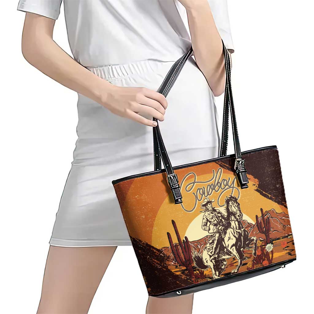 Cowboy Leather Tote Bag Ride Em Cowboy