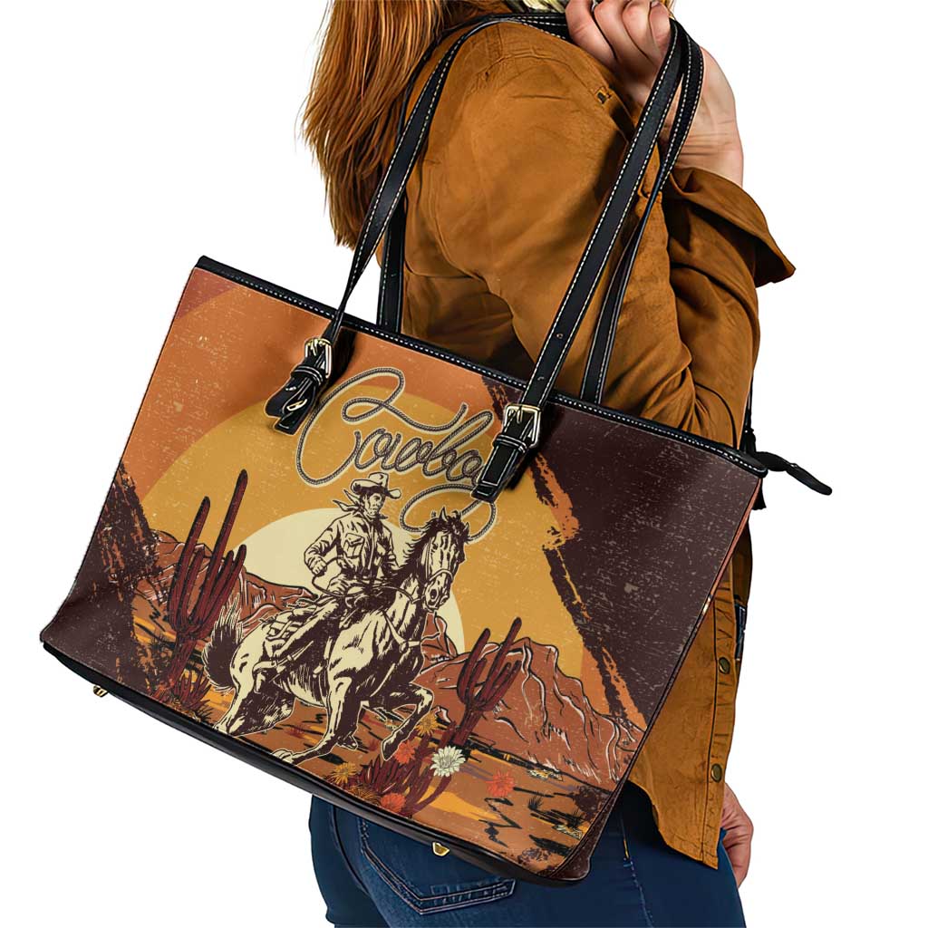 Cowboy Leather Tote Bag Ride Em Cowboy