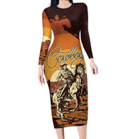 Cowboy Long Sleeve Bodycon Dress Ride Em Cowboy