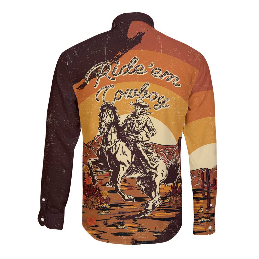 Cowboy Long Sleeve Button Shirt Ride Em Cowboy
